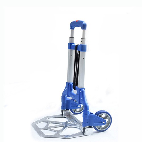 Aluminum Folding Hand Truck 154 Lbs. Capacity Adjustable Length Push Trolley (Item # 2WL-AL70) 