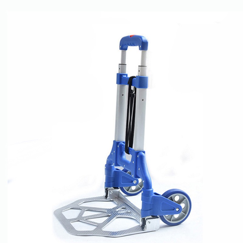 Aluminum Folding Hand Truck 154 Lbs. Capacity Adjustable Length Push Trolley (Item # 2WL-AL70)  