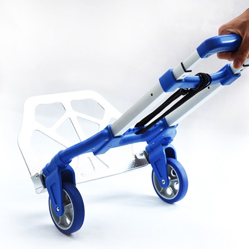 Aluminum Folding Hand Truck 154 Lbs. Capacity Adjustable Length Push Trolley (Item # 2WL-AL70)  