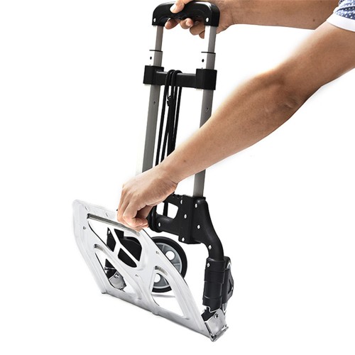 Aluminum Folding Hand Truck 154 Lbs. Capacity Adjustable Length Push Trolley (Item # 2WL-AL60)